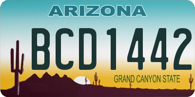 AZ license plate BCD1442