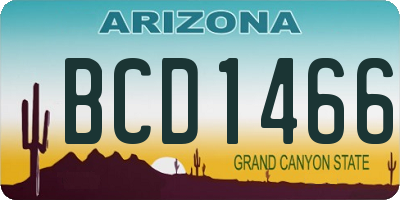 AZ license plate BCD1466