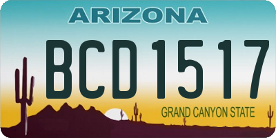 AZ license plate BCD1517