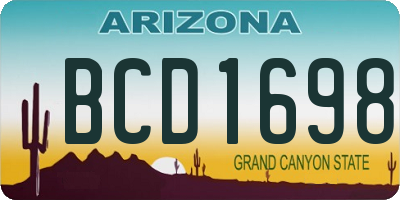 AZ license plate BCD1698