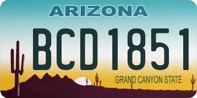 AZ license plate BCD1851