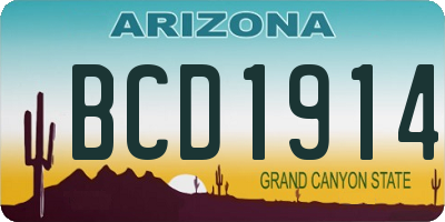 AZ license plate BCD1914