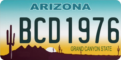 AZ license plate BCD1976