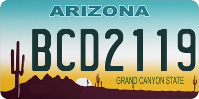 AZ license plate BCD2119