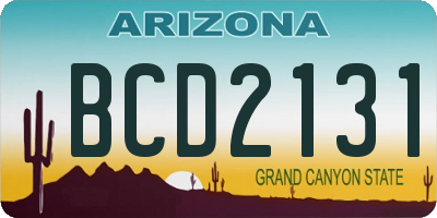 AZ license plate BCD2131