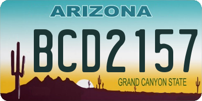 AZ license plate BCD2157