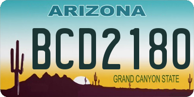 AZ license plate BCD2180