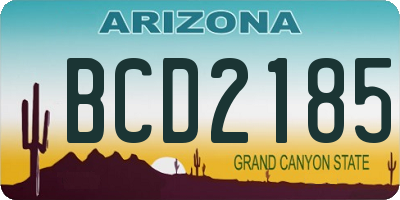 AZ license plate BCD2185