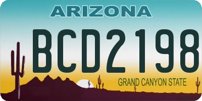 AZ license plate BCD2198