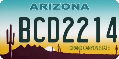 AZ license plate BCD2214