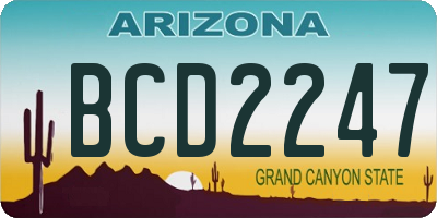 AZ license plate BCD2247