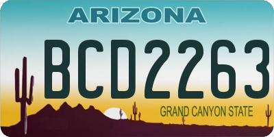 AZ license plate BCD2263