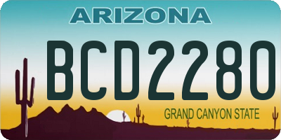 AZ license plate BCD2280