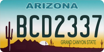 AZ license plate BCD2337