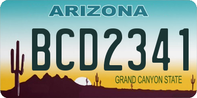 AZ license plate BCD2341