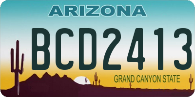 AZ license plate BCD2413