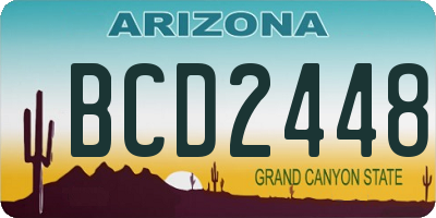 AZ license plate BCD2448