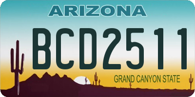 AZ license plate BCD2511