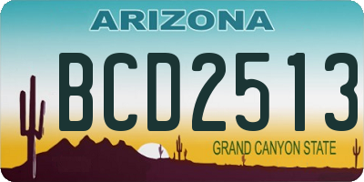 AZ license plate BCD2513