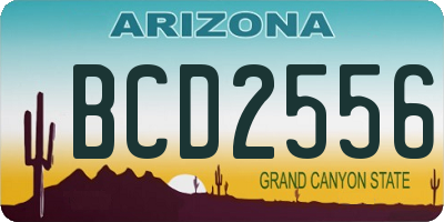 AZ license plate BCD2556