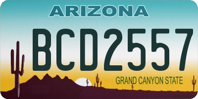 AZ license plate BCD2557