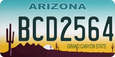 AZ license plate BCD2564