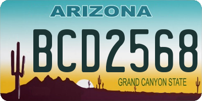 AZ license plate BCD2568