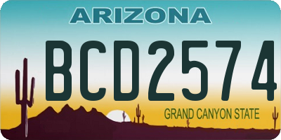 AZ license plate BCD2574