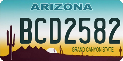 AZ license plate BCD2582