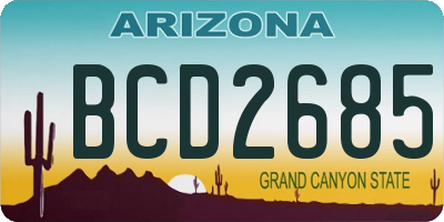 AZ license plate BCD2685