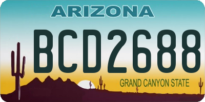 AZ license plate BCD2688