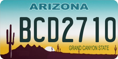 AZ license plate BCD2710