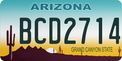 AZ license plate BCD2714