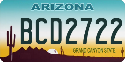 AZ license plate BCD2722