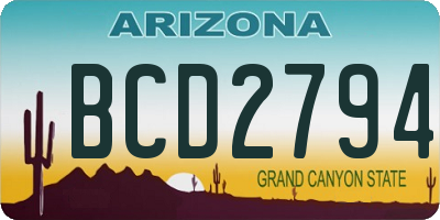 AZ license plate BCD2794