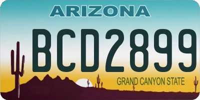 AZ license plate BCD2899