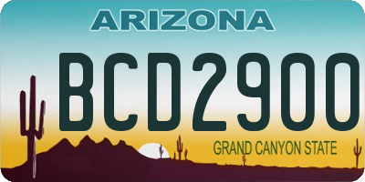 AZ license plate BCD2900