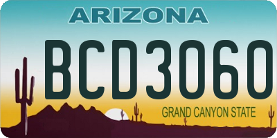 AZ license plate BCD3060