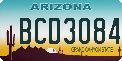 AZ license plate BCD3084