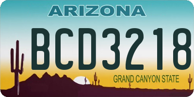 AZ license plate BCD3218