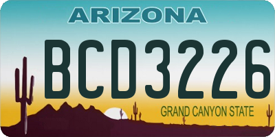 AZ license plate BCD3226