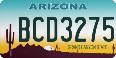 AZ license plate BCD3275