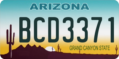 AZ license plate BCD3371