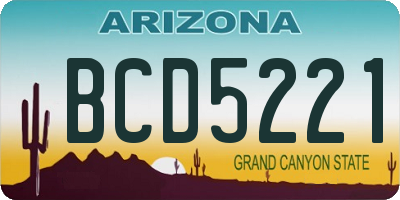 AZ license plate BCD5221