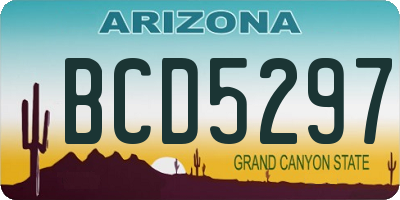 AZ license plate BCD5297