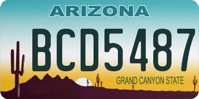 AZ license plate BCD5487