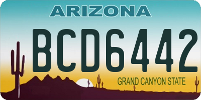 AZ license plate BCD6442