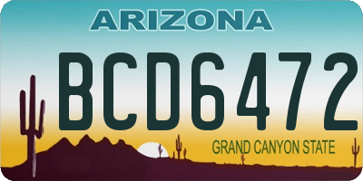 AZ license plate BCD6472