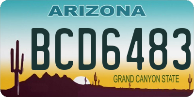 AZ license plate BCD6483