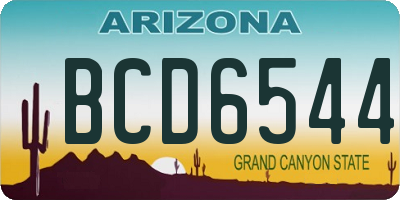 AZ license plate BCD6544